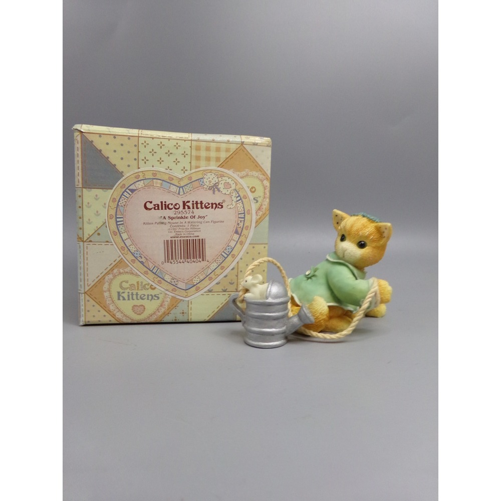 Calico Kittens Figurine 1997 Enesco A Sprinkle of Joy With Box Cute‎
